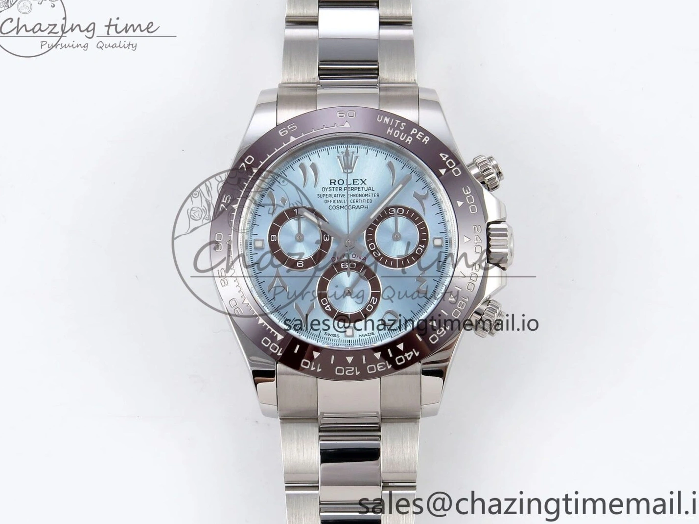MiroTime 0216 Daytona 116506 Clean 1:1 Best Edition Ice Blue Dial Arabic Markers on SS Bracelet SA4130 V EasyCare 1344
